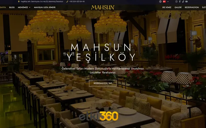 Mahsun Usta Resmi Kurumsal Web Sitesi – Etki360 tarafından geliştirilen, yiyecek sektöründe modern ve SEO uyumlu web sitesi görseli.